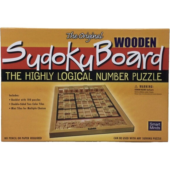 Smart Minds Original Sudoku Wooden Board- Highly Logical Number Puzzle- Complete - Picture 1 of 5